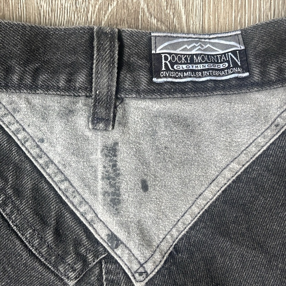 Vintage “Rockies” black denim jeans riding 90s size 13 / 14 - Picture 10 of 13